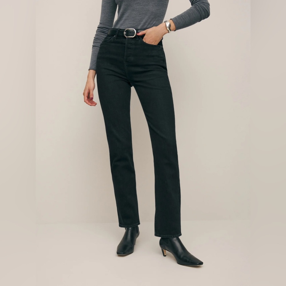 Reformation Cynthia Stretch High Rise Straight Jeans